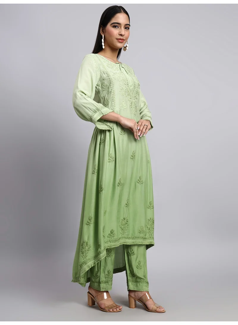 Alaya AL4101KS Hand Embroidered Chikankari Muslin Ombre Kurta Set-AL4101KS for Women | Best Price UAE
